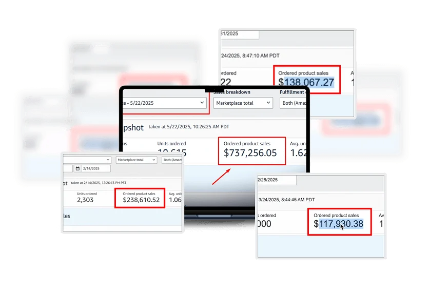 Capturas de ventas reales en Amazon Seller Central